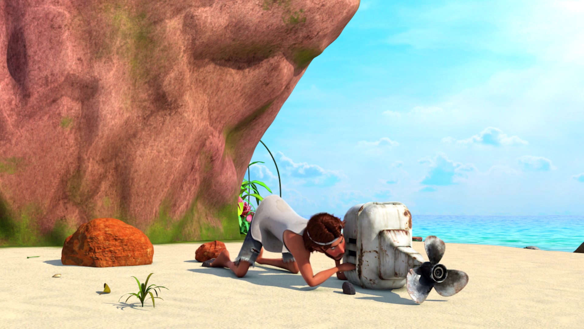 Личинки на острові